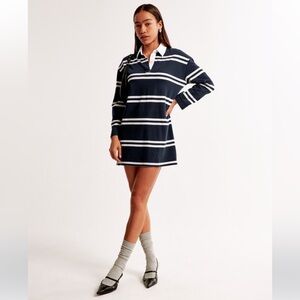 A&F Essential Long-Sleeve Rugby Mini Dress, Medium, No Signs of wear, worn once